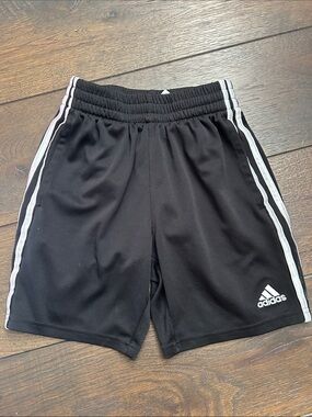 adidas Black Shorts with White Stripes